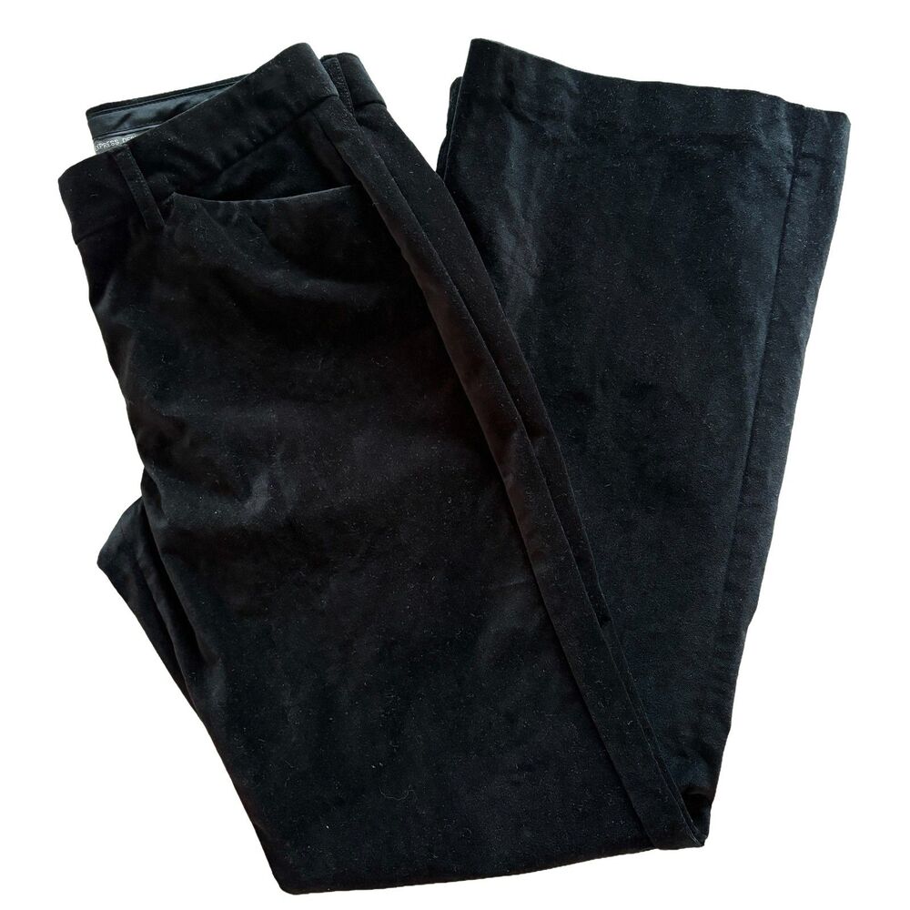 Express Design Studio Vintage Black Velvet Editor Flare Pants Size 6